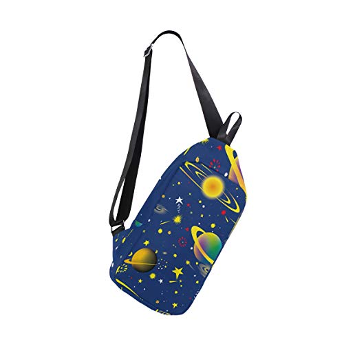 EZIOLY Space Universe Planet Mochila de Hombro Sling Chest Crossbody Bolsa de Viaje Senderismo Daypack para Hombres y Mujeres