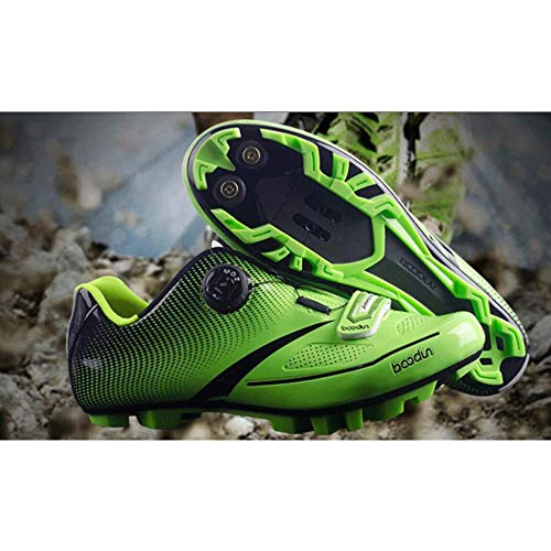 FACAI Zapatillas De Bicicleta MTB Mountainbike Ultraligeras Zapatillas De Ciclismo De Carreras para Hombres Zapatillas Deportivas Unisex Zapatillas Deportivas con Cierre Automático,Green-42