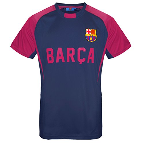 FC Barcelona Camiseta para hombre de fútbol oficial, de poliester, para entrenar - - Medium