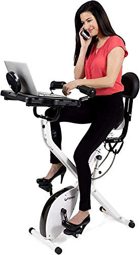 Fitdesk Bicicleta estática de escritorio 3.0, color blanco, tamaño mediano