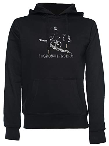 Foghorn Legburn Mountain Biker MTB - Mountain Bike Unisexo Hombre Mujer Sudadera con Capucha Negro Unisex Men's Women's Hoodie Black