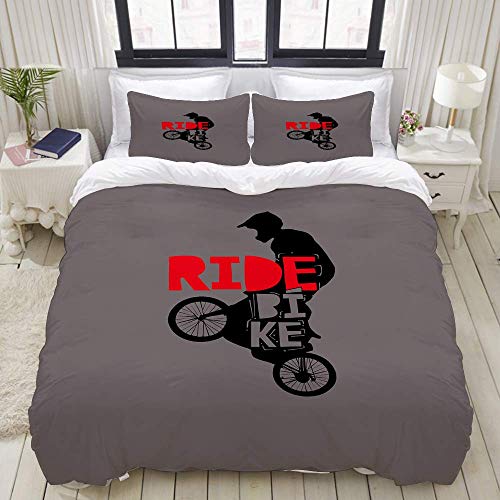 Funda nórdica, bicicleta de bicicleta BMX Design Ride Cool para hombres y niños - Regalo BMX - Regalo de bicicleta, juego de cama Juegos de fundas de edredón de poliéster de poliéster ultra cómodo y l