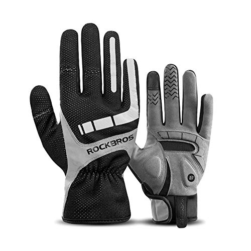 Guantes calientes unisex Guantes unisex MTB DH carretera reconocimiento táctil guantes guantes llenos de ciclo del camino de Moutain bicicleta de la bici guantes antideslizantes Más cálido más seguro