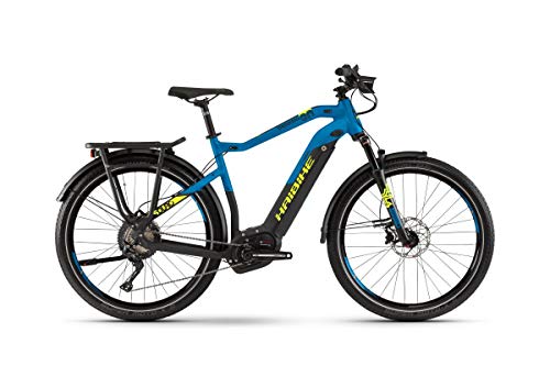 HAIBIKE Sduro Trekking 9.0 Pedelec - Bicicleta eléctrica (2019, talla L), color negro, azul y amarillo
