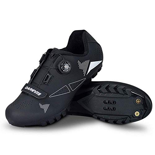 HaoLin Zapatillas De Ciclismo MTB Zapatillas De Ciclismo De Montaña Zapatillas De Ciclismo Pro Race MTB Zapatillas De Bicicleta con Autobloqueo Zapatos con Bloqueo SPD Hombres Y Mujeres,Black-41