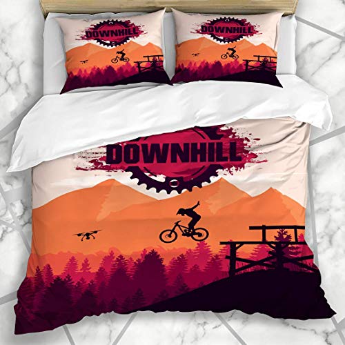 HARXISE Ropa de cama - funda nórdica Ciclismo Bicicleta Montaña Descenso Freeride Deporte extremo MTB Recreación Acantilado Acción Actividad activa Microfibra de tres piezas Funda de edredón 140 * 200