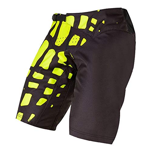 HONG YU Motocross Pantalones Cortos de Descenso de Bicicletas de montaña DH MTB ATV MX Pantalones Cortos de Bicicletas Ciclismo Motociclismo Corto (Color : Yellow, Size : 30)