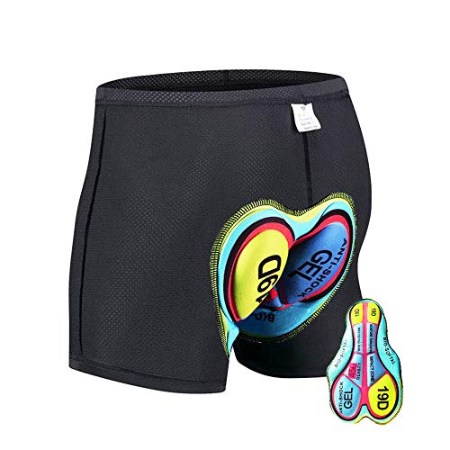 HTTOAR Culote Corto Ciclismo Hombre， Culotes Ciclista Calzoncillos Transpirable y de Secado Rápido Calzoncillos Bici (Amarillo Negro, 3X-Large)