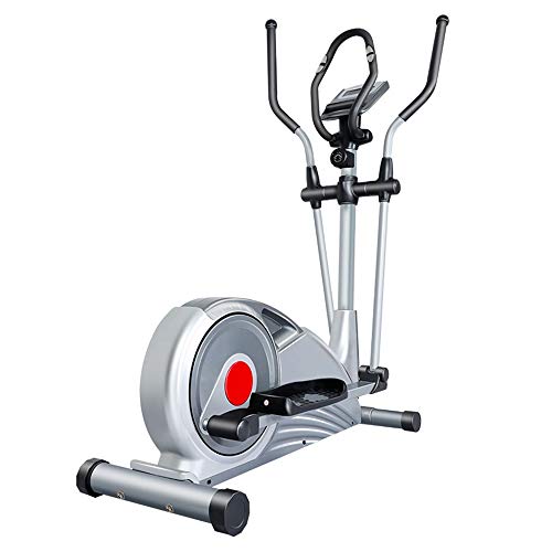 Huangjiahao Bicicleta Elíptica Entrenador elíptico con el Monitor del Ministerio del Interior la Aptitud del Entrenamiento LCD Máquina Bicicleta Elíptica Trainer (Color : Silver, Size : 121x63x162cm)