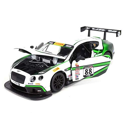 Hyzb Modelo de Coches 01:24 Bentley Continental GT3 Simulación de aleación de fundición Adornos de Juguete Que compite con 20x8.2x5.3CM joyería Colección