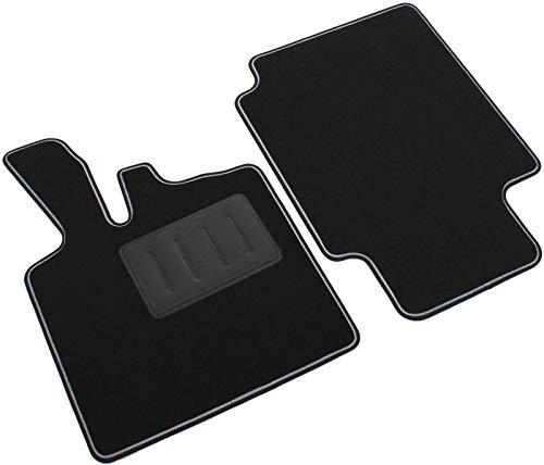 Il Tappeto Auto SPRINT04200 - Alfombrilla para Coche, Negra, Antideslizante, Borde Bicolor, talonera de Goma Reforzada, para ForTwo W450 1998>2007