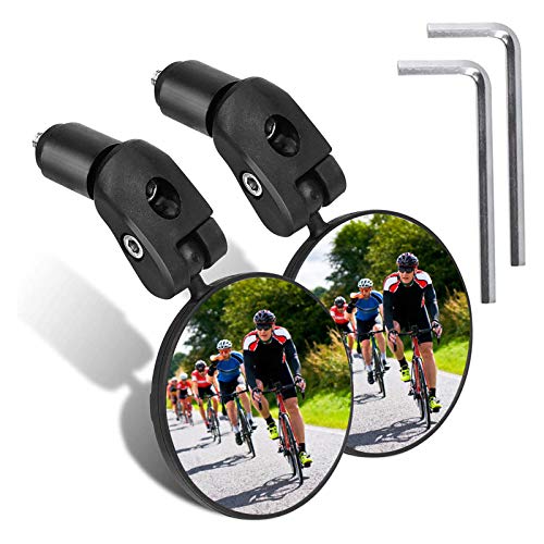 JOLIGAEA 2pcs Espejo Retrovisor de Bicicleta, 360°Grados Giran Ajustable Espejo Retrovisor del Manillar, Plástico Espejo Convexo para Bicicletas de Carretera, Motocicletas, Bicicletas de Montaña