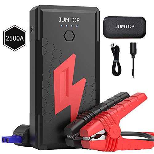 JUMTOP Arrancador de Coches, 20800mAh 2500A Arrancador de Baterias de Coche (Motor 8,0L Gas / 6,5L diésel) -Luz LED, Carga Rápida, Toma de mechero