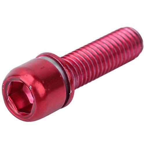 Keenso Tornillo de Bicicleta, 6 Piezas M5 * 18 mm Tornillos Plateado Tornillos de Dirección de Bicicleta (Rojo)