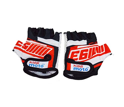 Kiddimoto Guantes de Ciclismo sin Dedos para Infantil (niñas y niños) - Bicicleta, MTB, BMX, Carretera, Montaña - Oficial Marc Marquez - Talla: M (5-8 años)