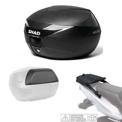 Kit-shad-343 - kit fijacion y maleta baul trasero + carbono + respaldo pasajero regalo sh39 compatible con kymco agility rs125 2010-2014 kymco agility 50 2010-2014