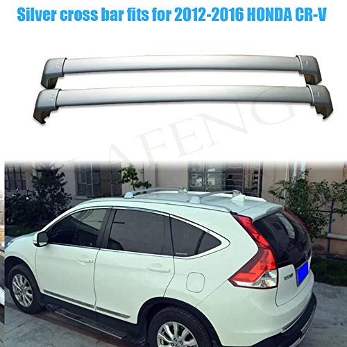 LAFENG Barra transversal plateada para 2012 – 2016 HONDA CR-V 2 piezas de aleación de aluminio portaequipajes portaequipajes rieles de techo