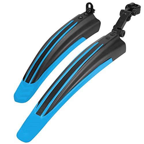 Ledeak Guardabarros Bicicleta, 2-Piezas Universal Ajustable Trasero Delantero Montaña Carretera Bicicletas Defensa Bici contra Salpicaduras Mud Guard Funda de Protección Accesorios (Azul)