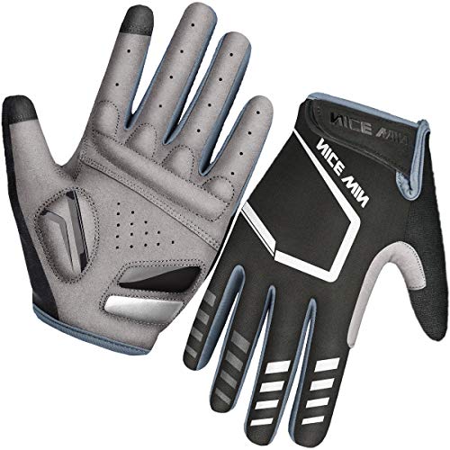 LOHOTEK Guantes de Ciclismo Motocicleta Bicicleta Montaña-Acolchados Bicicleta de Carretera de Hombres Mujeres Antideslizante Pantalla Táctil (Negro, S)