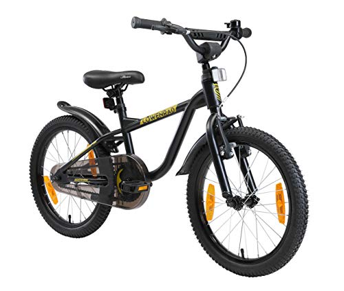 LÖWENRAD Bicicleta Infantil para niños y niñas a Partir de 5 años | Bici 18" Pulgadas con Frenos | Negro