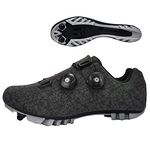 LU-Model Zapatillas de Ciclismo Elite SPD MTB para Hombres Mujeres Ideales para Bicicletas de montaña, Ciclismo de Ciclo XC en incluidos Luminous black-38