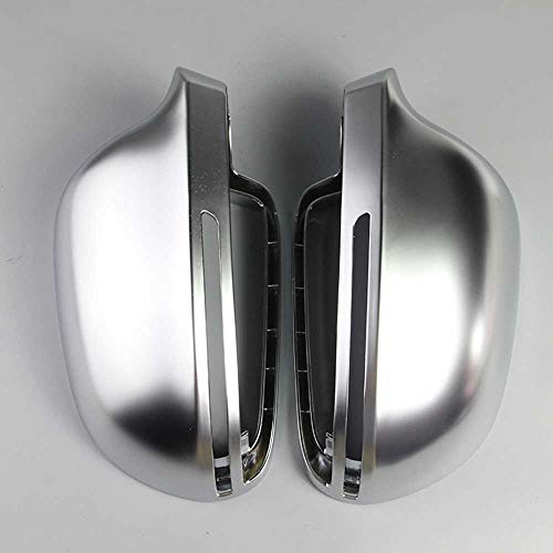 LYSHUI Cubierta de Espejo de Coche, para Audi B8 A3 A4 A5 A6 S4 RS4 S6 RS6 1 par de Tapa de protección de Cubierta de Espejo retrovisor Cromado Mate Estilo de Coche