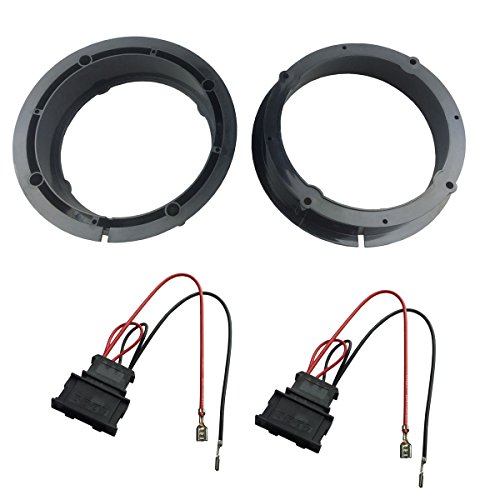 Maxiou - Adaptador para altavoces de coche, anillos de 165 mm, altura de 40 mm, 1 par con arnés de cableado