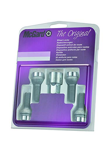 McGard 28028SU Standard - Tornillos antirrobo para ruedas (base esférica, M12 x 1,50, longitud del vástago 24,1 mm, SW17)