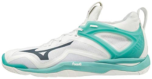 Mizuno Wave Mirage 3, Zapatillas de Balonmano Mujer, Blanco Blanco Arándano Blueturquoise 13, 38.5 EU