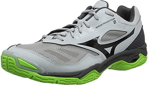 Mizuno Wave Phantom 2, Zapatillas de Balonmano Unisex Adulto, Verde/Gris (Grey High Rise Black Green Gecko 37), 42 EU