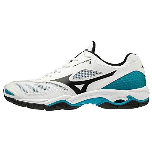 Mizuno X1Ga18608544 - Zapatilla Wave Phantom 2 - Color: Wht/Blk/Enamelblue Talla: 44 - Hombre