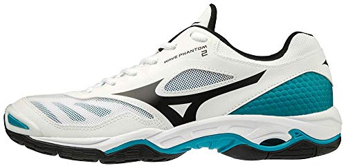 Mizuno X1Ga18608547 - Zapatilla Wave Phantom 2 - Color: Wht/Blk/Enamelblue Talla: 47 - Hombre