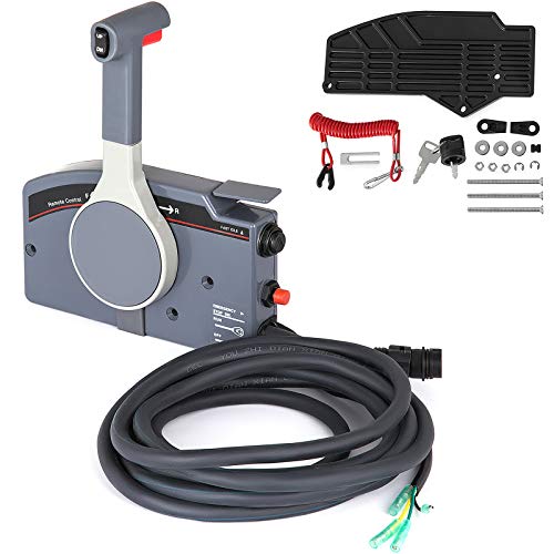 Mophorn Caja de Control Remoto Fueraborda para Barcos Cable 703 Yamaha Push Throttle de 10 Pines