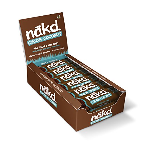 Nakd Raw Fruit and Nut Gluten Free Bars 30 - 35g(Pack of 18) (Cocoa Coconut)