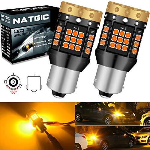 NATGIC BAU15S PY21W Bombillas de Luz LED de Señalización Direccional Ámbar 3700LM 3030 45 SMD Canbus sin Errores Anti - Hyper Flash para Luz de Señalización Delantera o Trasera LED (paquete de 2)