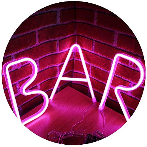 Neon Bar Light Sign LED Neon Carta Luz de la noche Luz de la carpa Palabra Decoración de la pared para Beer Bar Pub Suministros de fiesta recreativos