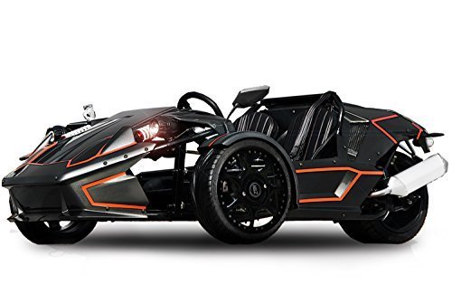 Nitro Motors Ensambla Ztr 250cc Roadster 4V Trike 4Speed ??+ Marcha atrás Incl. Instalación de envío Quad Atv bicicletas Eec Amarillo con rayas azules