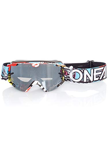 O'Neal | Gafas de Motocross | MX MTB DH FR Downhill Freeride | Correa ajustable, comodidad óptima, ventilación perfecta | Gafas B-30 Crank | Unisex | Negro Multi Mirrored | OneSize