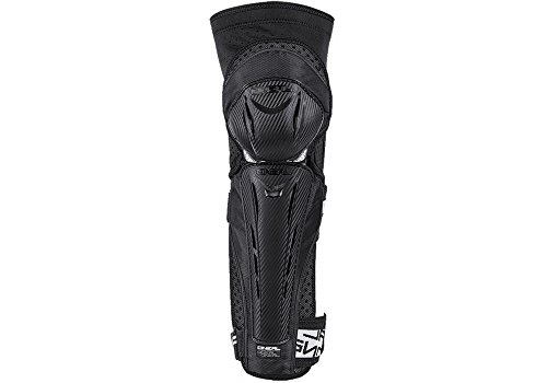 O'Neal | Protectores de Rodilla | BMX Mountainbike Downhill | Carbon Look Plastic Shell, Forma ergonómica, Correas de Velcro | Park FR Carbon Look Knee Guard | Adult | Black White | Talla L