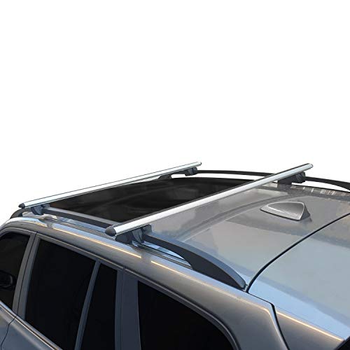 para Saab 9-3 SportHatch 2002-2012 Barras de Techo Portaequipajes Aluminio Gris