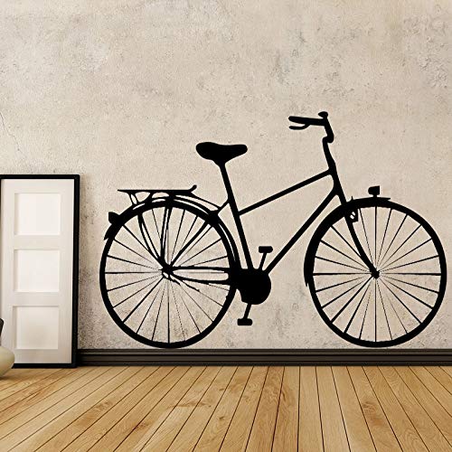 Pegatina de pared con patrón de bicicleta de estilo antiguo para sala de estar, decoración de pared de dormitorio, arte autoadhesivo, Mural clásico impermeable A8 58x36cm