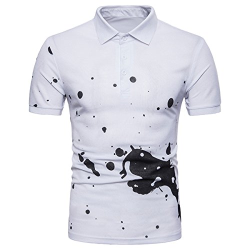 Polo de manga corta para hombre Blanco L