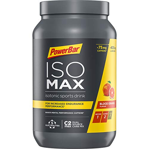 PowerBar Isomax Blood Orange 1200g - Bebida Deportiva Isotónica - 5 Electrolitos + C2MAX + 75mg Cafeína