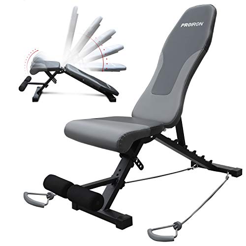 PROIRON Banco de Musculacion, Banco de Pesas Plegable Banco Ajustable, Banco Abdominales Multifunción, Banco reclinable Gimnasio para Entrenamiento en Casa