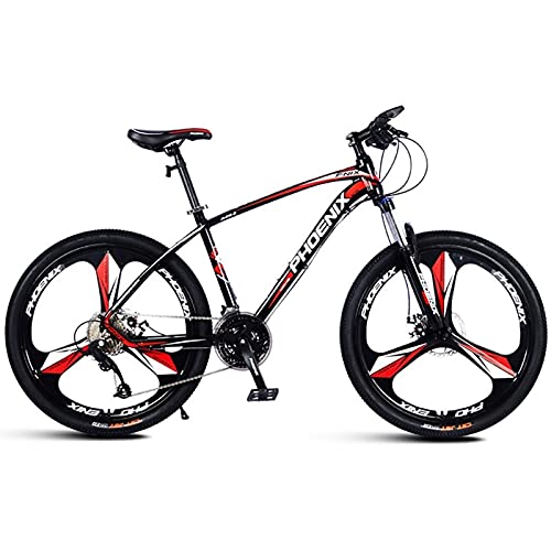 QIU Bicicleta de montaña para Adultos, Ruedas de 26 Pulgadas, medientes, Marco de Acero para niños18 Pulgadas para Mujer, 21 velocidades, Frenos de Disco (Color : Red, Size : 26")