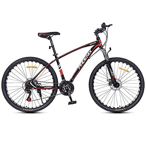 QIU Bicicleta de montaña para Adultos, Ruedas de 26 Pulgadas, medientes, Marco de Acero para niños18 Pulgadas para Mujer, 21 velocidades, Frenos de Disco (Color : Red, Size : 26")