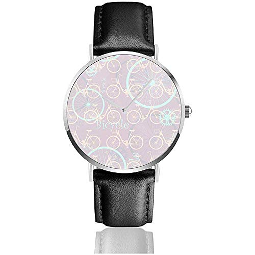 Relojes de Pulsera, Lista de bicicletas-03 Reloj Reloj de Cuero Reloj Deportivo de Moda Reloj de Pulsera Casual Negro