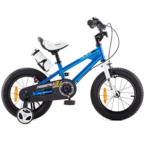 RoyalBaby Bicicletas Infantiles niña niño Freestyle BMX Ruedas auxiliares Bicicleta para niños 12 Pulgadas Azul