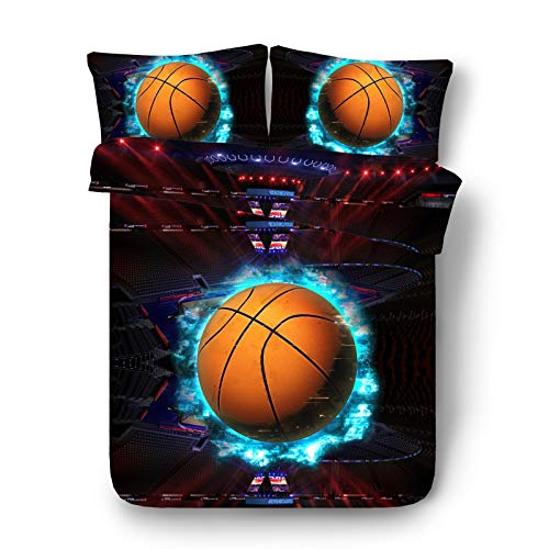 Ruixinshi 3pcs Conjuntos de Funda nórdica, HD Digital 3D poliéster impresión reActiva lecho Conjunto,Cancha de Baloncesto, Doble Mejor Regalo bedline