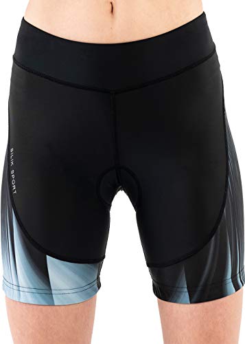SILIK Womens Ciclismo Pantalones Cortos con Ropa Interior de Bicicleta de compresión Acolchada Transpirable